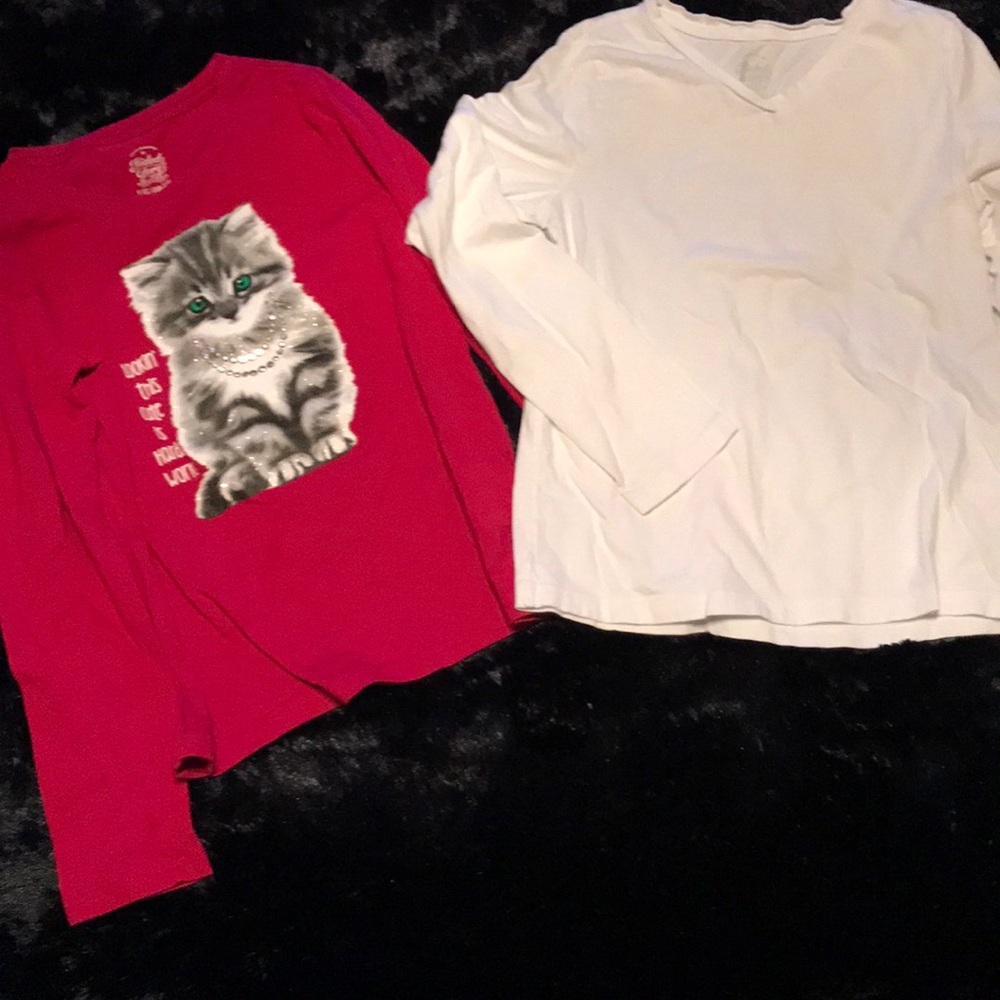 Girls large long sleeved tees